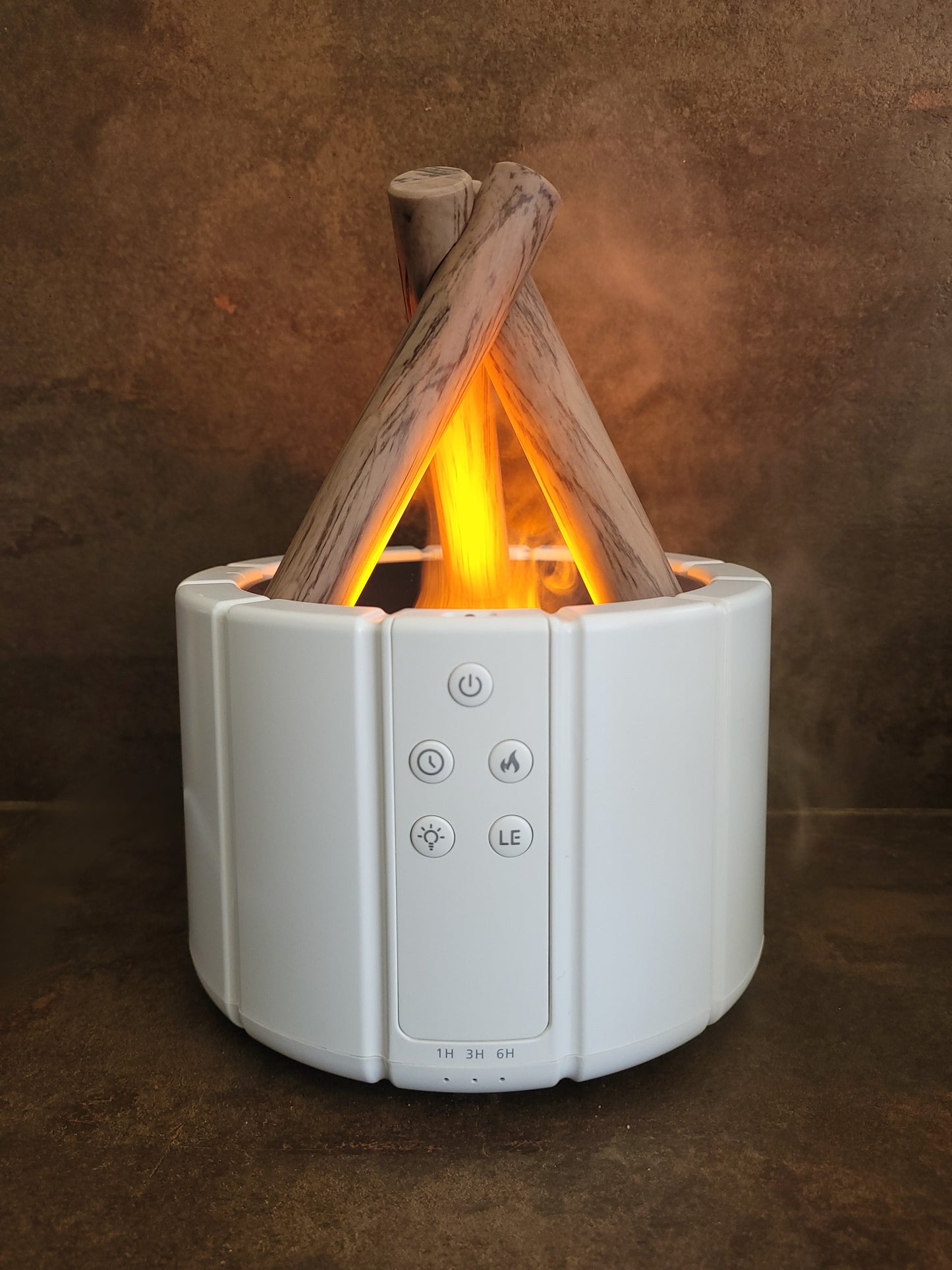 Diffuseur d’huiles essentielles Brasero effet feu de bois - lumiere LED