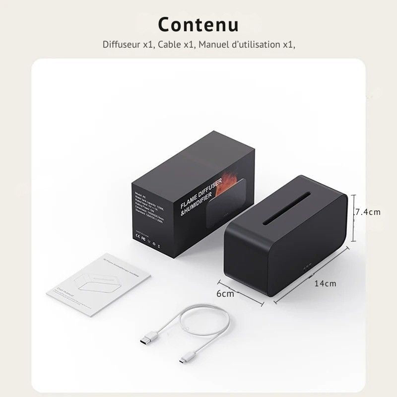 Contenu Diffuseur d’huiles essentielles Touch’Flamme effet flamme