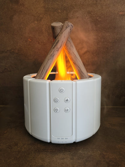 Diffuseur d’huiles essentielles Brasero effet feu de bois - lumiere LED