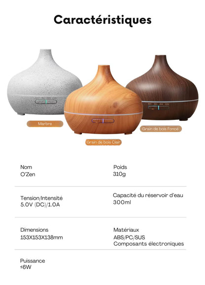 O'Zen – Diffuseur d’Huiles Essentielles Bois